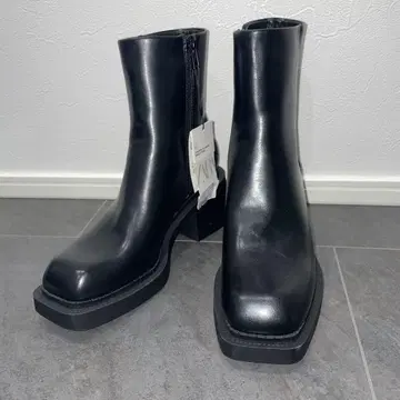 미사용 ZARA 자라 사이드 고어 부츠 가죽 트랙 밑창 블랙 38 39