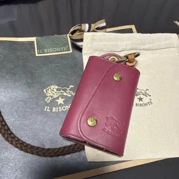 IL BISONTE 가죽 핑크 키케이스