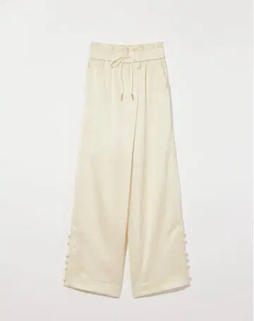 eaphi CRUSH SATIN WRAP FRILL PANTS