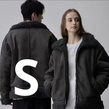 [ CLEL ] 리버서블 페이크 무스탕 자켓 S 사이즈 차콜 그레이