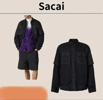 sacai 사카이 대비 스티치 데님 자켓 사이즈 1 미사용 새상품