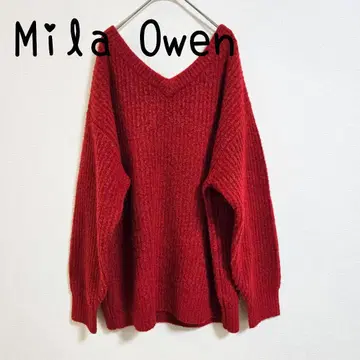 Mila Owen 미라 오웬 상의 니트 스웨터 빨간색 레드