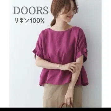 URBAN RESEARCH DOORS 린넨 셔츠 퍼플 린넨 보라색 핑크