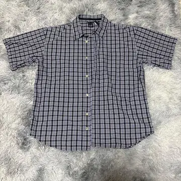 90s 올드 갭 반팔 체크 셔츠 XL/TG (12)
