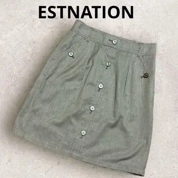 [새상품급] 에스트네이션 ESTNATION 멋스러운 무릎 기장 스커트