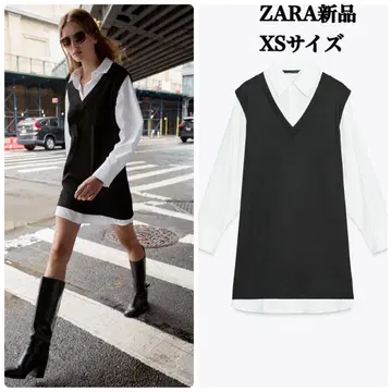 ZARA 더블 패브릭 포플린 미니 원피스 XS 택 포함 새상품