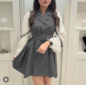 bubbles 레이어드 자켓 원피스