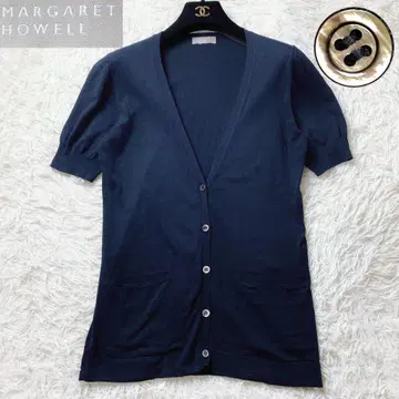 새상품급! 마가렛호웰 코튼 V넥 가디건 반팔 M 봄/여름