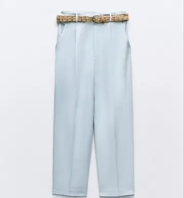택 포함 새상품! ZARA 웨빙 벨트 팬츠 스카이블루 블루