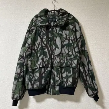 90s USA 카모 플리스 자켓 XL 리얼트리