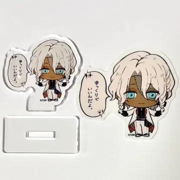 악마고양이 응원 미니 아크릴 스탠드 응원 클리어 스티커 미야지 2개 세트