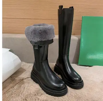 퍼 사이드 고어 롱 부츠