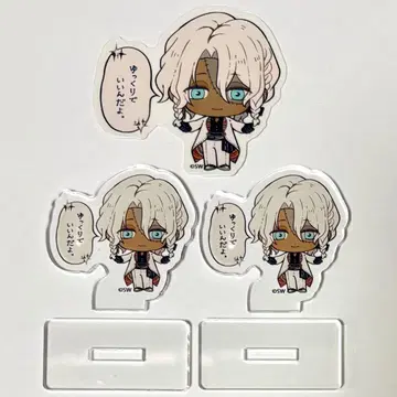 악마고양이 응원 미니 아크릴 스탠드 응원 클리어 스티커 미야지 3개 세트