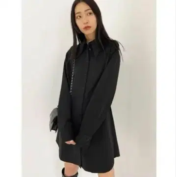 블랙 긴팔 셔츠 원피스
