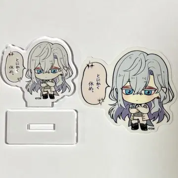 악마고양이 응원 미니 아크릴 스탠드 응원 클리어 스티커 시로 2개 세트