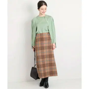 새상품급 이에나 IENA 체크 펜슬 스커트 40