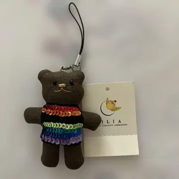 TILIA 곰 스트랩 레인보우 비즈 자수