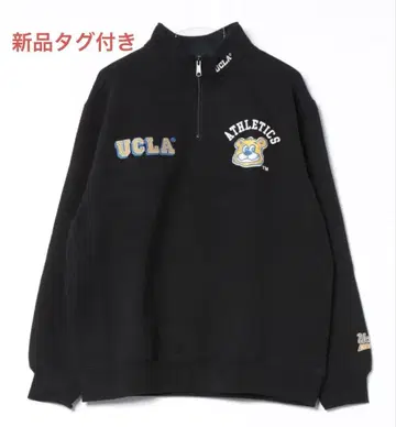 UCLA 자수 로고 속기모 하프 지퍼 트레이닝복 맨투맨