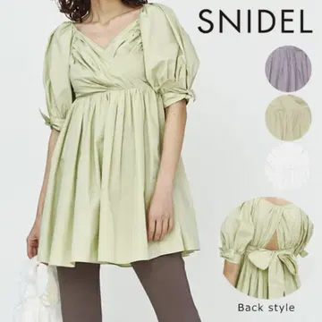 snidel 오가닉 튜닉 페플럼 블라우스 미니 원피스