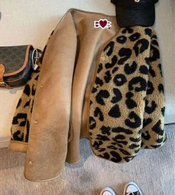 레오파드 보아 노카라 자켓 아우터 플리스 자켓 보아 코트