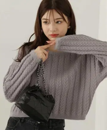프로포션 바디 드레싱 단장 케이블 니트 24AW 그레이지