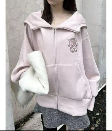 snidel 볼륨 후드티 핑크