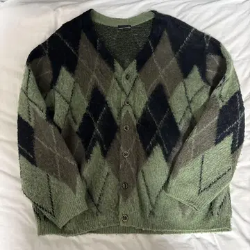 LAD MUSICIAN 22AW 아가일 모헤어 가디건 size44