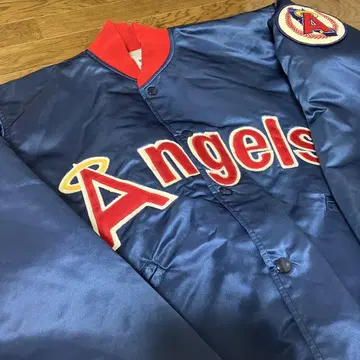80년대 MLB 캘리포니아 엔젤스 새틴 점퍼 L