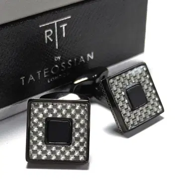 tac155 타테오시안 커프링크스 건메탈 카본 블랙 그레이 스퀘어