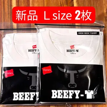 헤인즈 비피 티셔츠 BEEFY 2장 L 사이즈 화이트 반팔