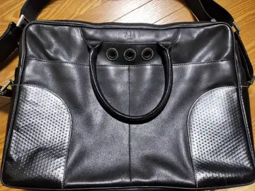 던힐 블랙 가죽 비즈니스 백
