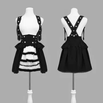 Dim Moire 꿈을 두르는 서스펜더 스커트 스커트