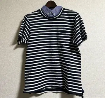 sacai 사카이 페이크 레이어드 셔츠 도킹 보더 T셔츠
