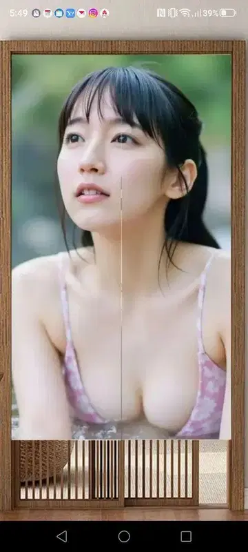 '요시오카 리호' 포트레이트 디자인 커튼 85cm x 150cm