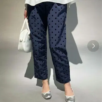 PICCIN 피칭 플로키 도트 스트레치 팬츠 네이비