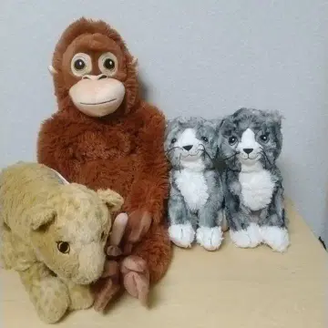 이케아 IKEA 소프트 봉제 인형 4종 세트 오랑우탄 고양이 사자