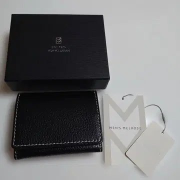 MEN'S MELROSE 블랙 가죽 2단 접이식 지갑