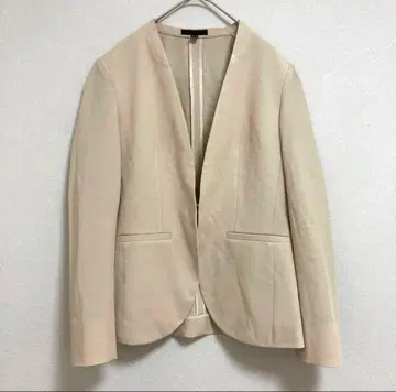 노칼라 베이지 자켓