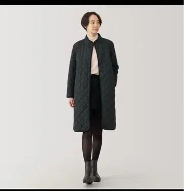 무인양품 블랙 퀼팅 코트 2024