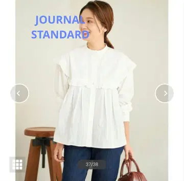 [ JOURNAL STANDARD ] 숄더 프릴 미들 블라우스 화이트