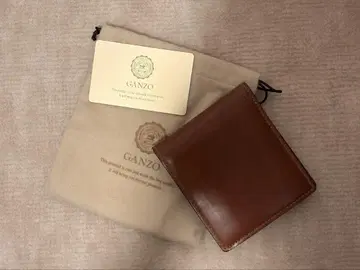 GANZO 간조 쉘 코도반 2 동전 지갑 포함 접이식 지갑 내추럴