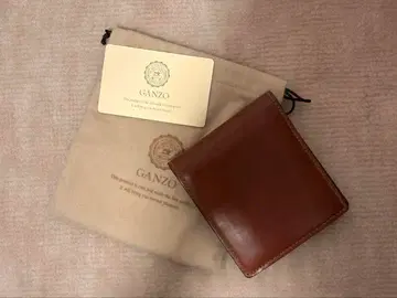 GANZO 간조 쉘 코도반 2 동전 지갑 포함 접이식 지갑 내추럴