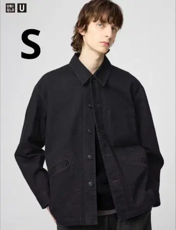 UNIQLO U 오버 사이즈 컬러 데님 자켓 블랙 S