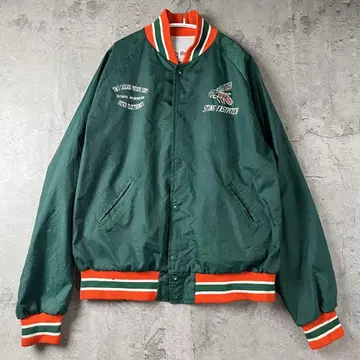 80s~90s USA제 나일론 바시티 자켓 기업 로고 라이트 아우터