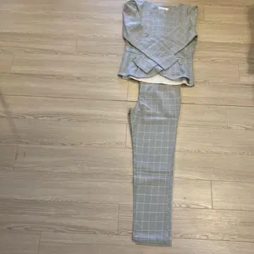 패션 체크 무늬 셋업 M 사이즈