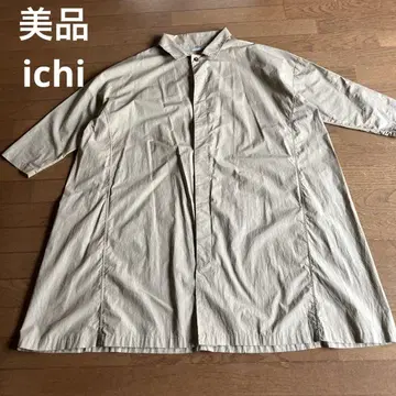 새상품급 ichi 코트 원피스 긴팔 프리 사이즈 베이지 계열
