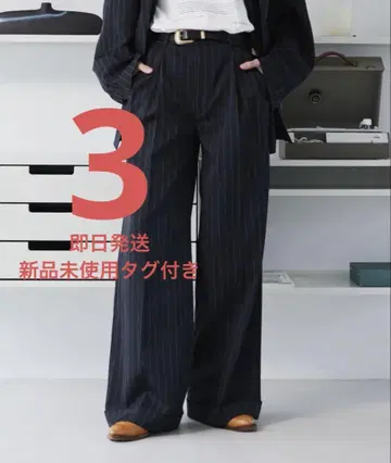 최종 가격 와이드 스트레이트 슬랙스 팬츠 블랙 계열 기타 size 3