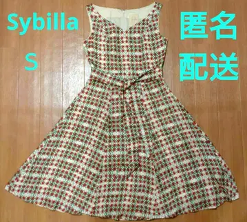 Sylvia 시빌라 체크 무늬 플레어 드레스 원피스 S