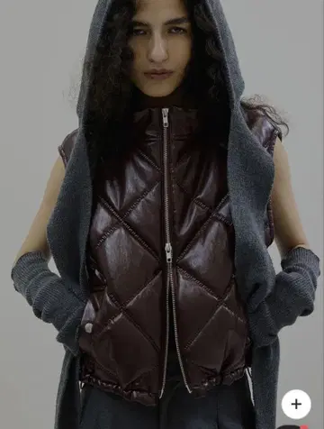 amerivintage LEATHER QUILTING MINI VEST