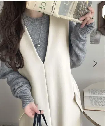 CLASSICAL ELF 슬리브리스 원피스 L 아이보리
